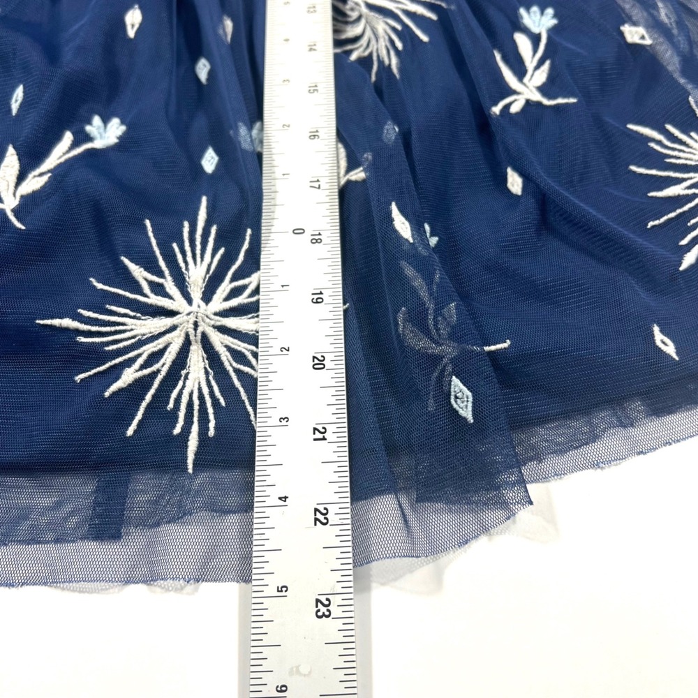 Hanna Andersson Disney 100cm 4T Frozen Elsa Tulle Dress Navy Blue Snowflake GUC - Picture 7 of 7